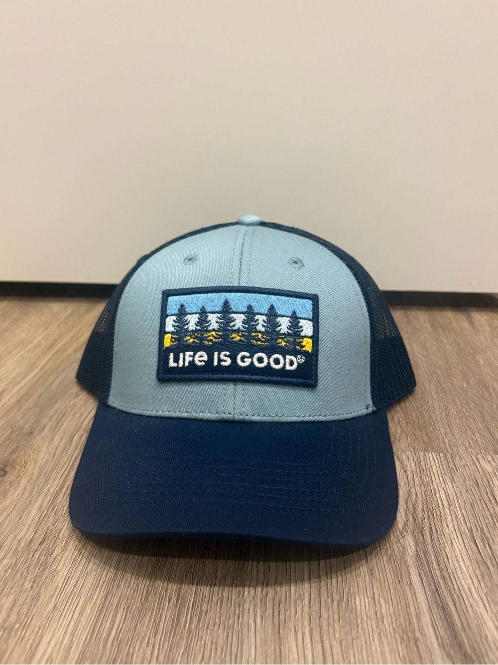 Life is Good Two-Tone Blue Trucker Hat
